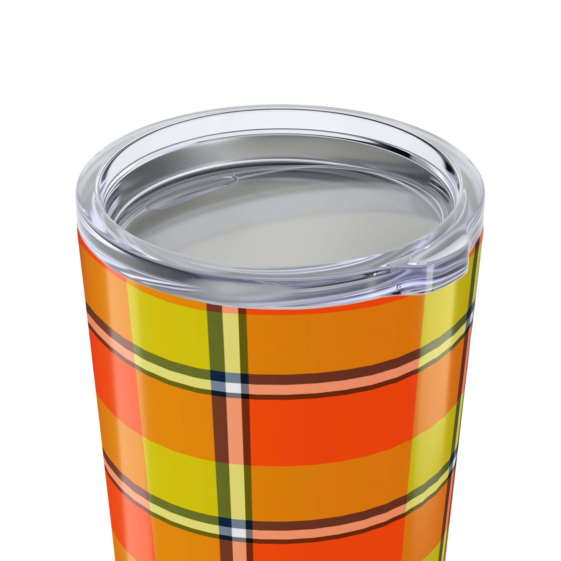 Vibrant Autumn Plaid Tumbler | 20oz Insulated Drinkware for Fall, Thanksgiving, Cozy Vibe, Outdoor Events, Gift for Her, Plaid Lover - Celtic Scents