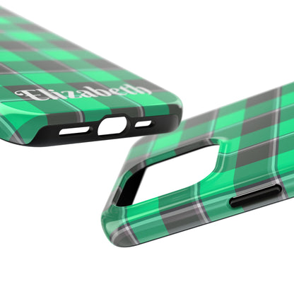 Personalized Plaid Tough Phone Case, Custom Phone Cover, Gifts for Her, Unique Cell Phone Case, Trendy Accessories, Holiday Gifts - Celtic Scents