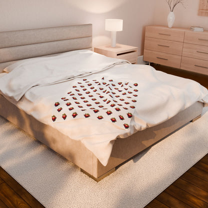 Strawberry Design Velveteen Plush Blanket | Cozy Gift for Home, Soft Blanket for Winter, Holiday Decor, Bedroom Accessory, Comfortable Throw - Celtic Scents