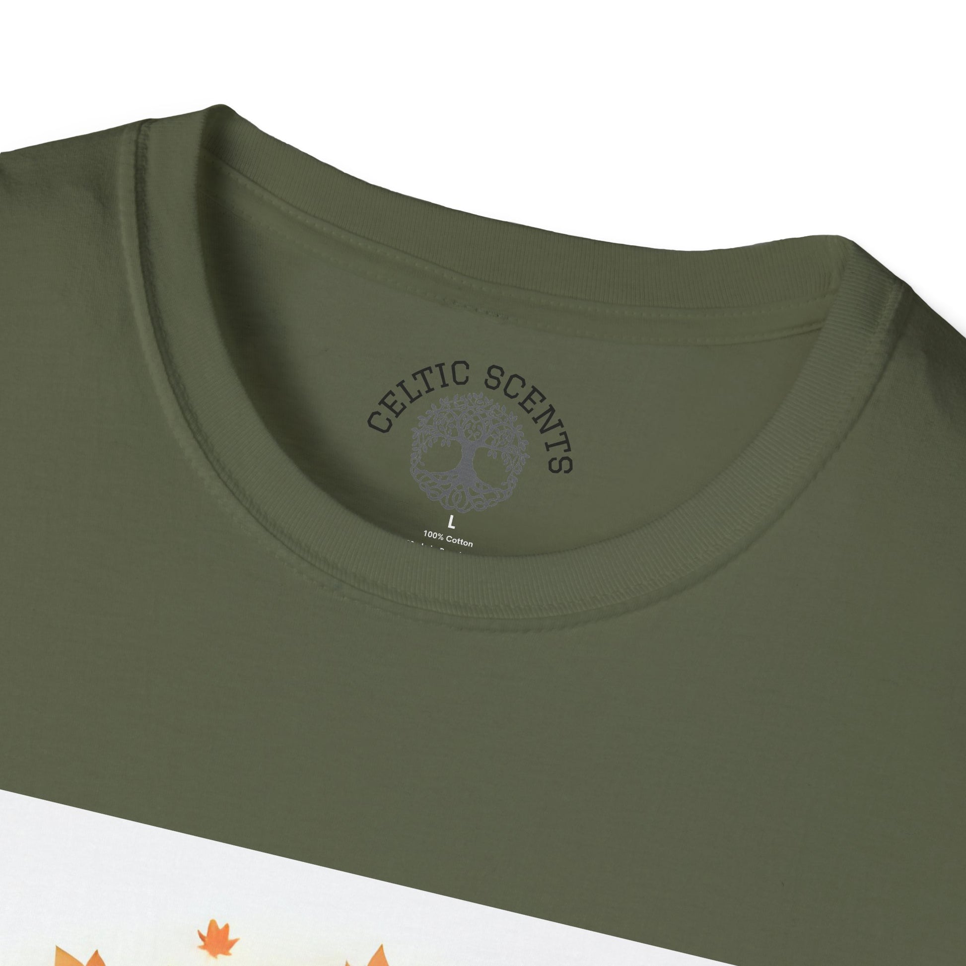 Autumn Tree Graphic T-Shirt, Fall Tee for Nature Lovers, Unisex Softstyle T-Shirt, Gift for Thanksgiving, Cozy Casual Wear - Celtic Scents
