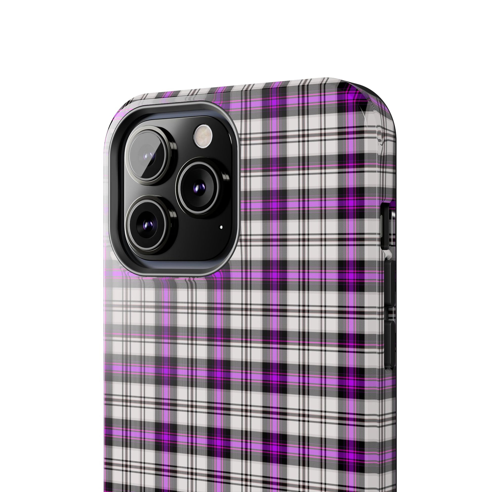 Stylish Tough Phone Case, Purple Plaid Protective Cover, Cute Gift for Teens, Cell Phone Accessory, Trendy Tech - Celtic Scents