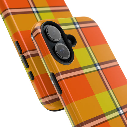 Vibrant Autumn Plaid Phone Case | Tough Phone Protector, Colorful Tech Accessory, Stylish Gift for Him/Her, Fun Birthday Present, Trendy