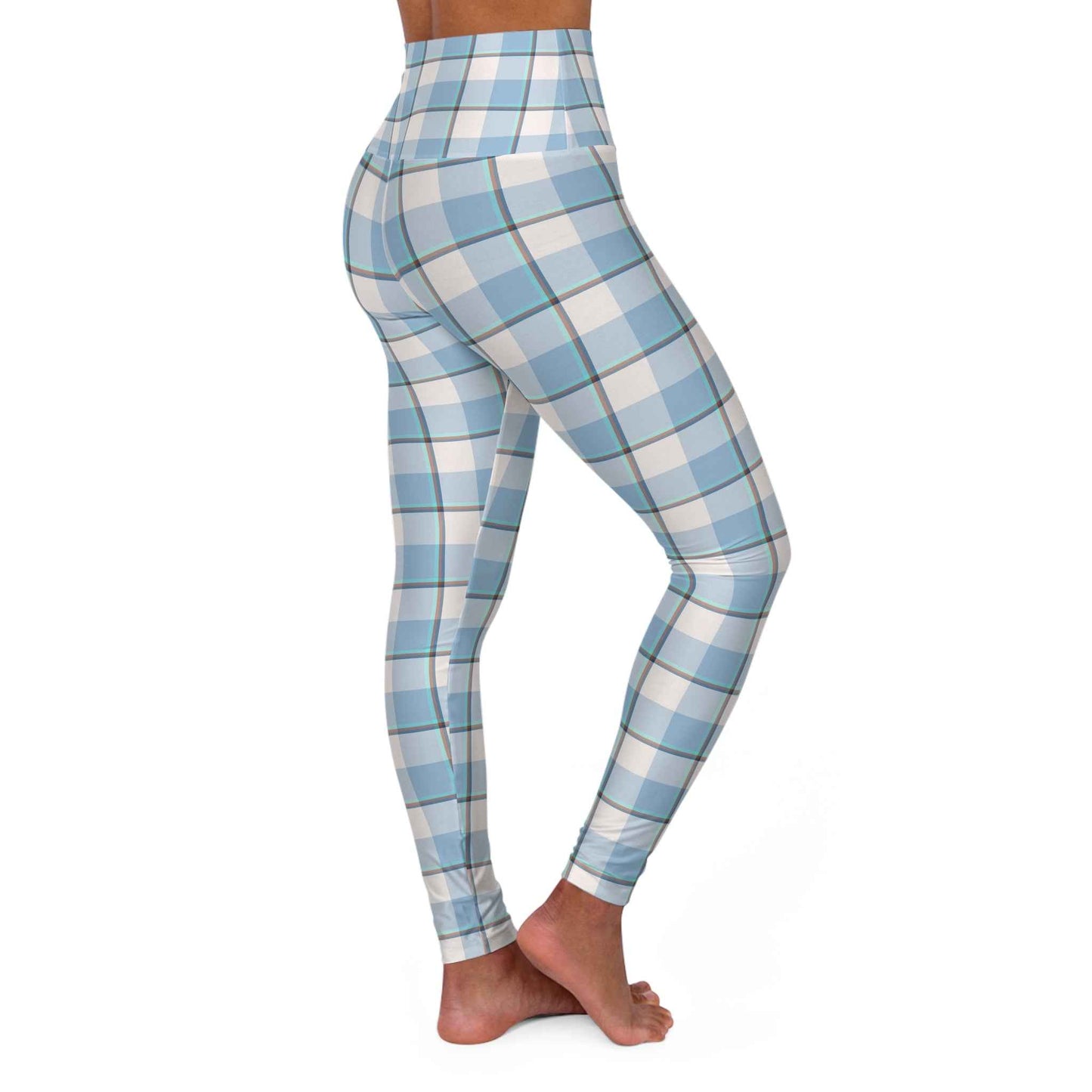 Winter Plaid High Waisted Yoga Leggings, Comfortable Activewear, Hiking Pants, Gym Leggings, Stylish Yoga Outfits, Fitness Apparel