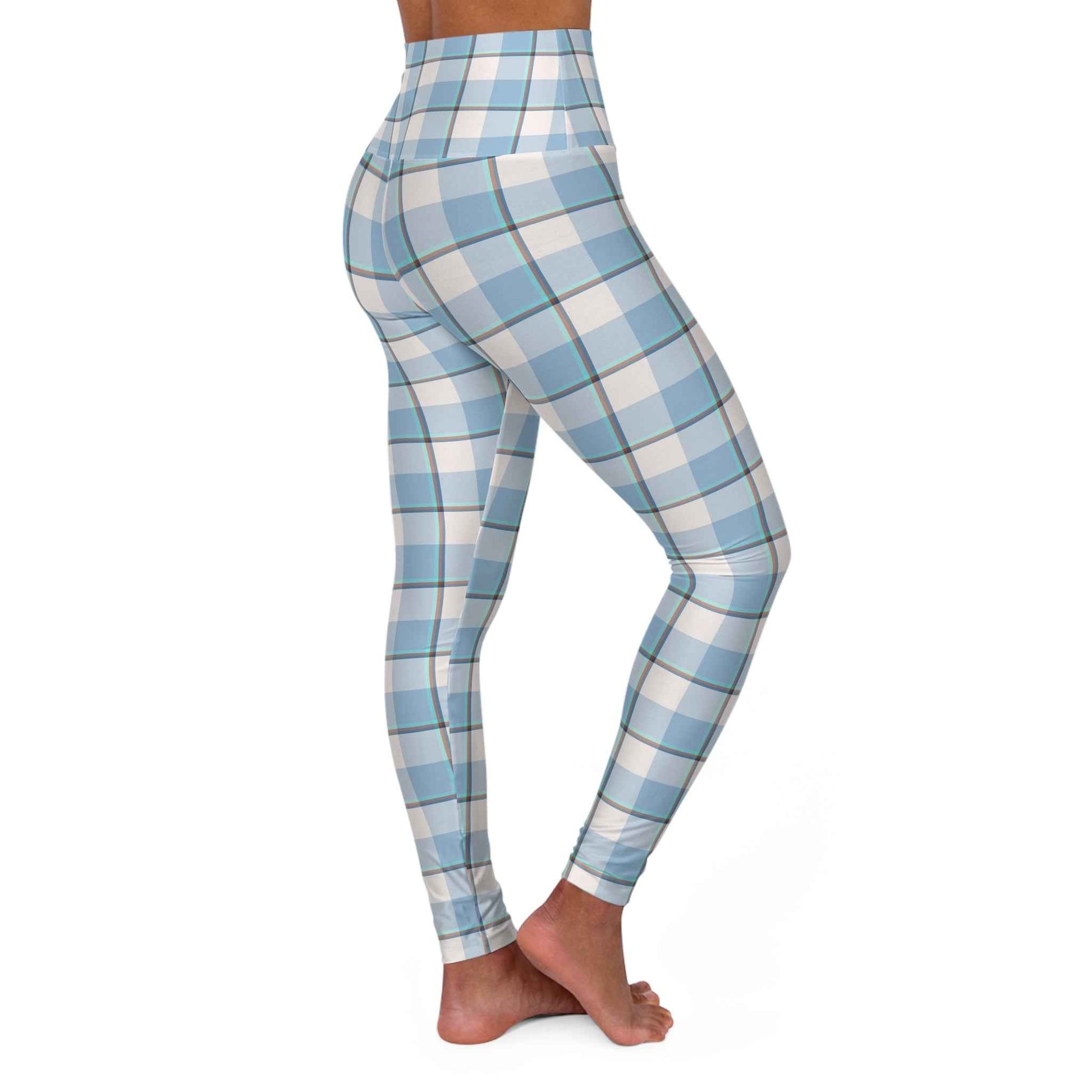 Winter Plaid High Waisted Yoga Leggings, Comfortable Activewear, Hiking Pants, Gym Leggings, Stylish Yoga Outfits, Fitness Apparel