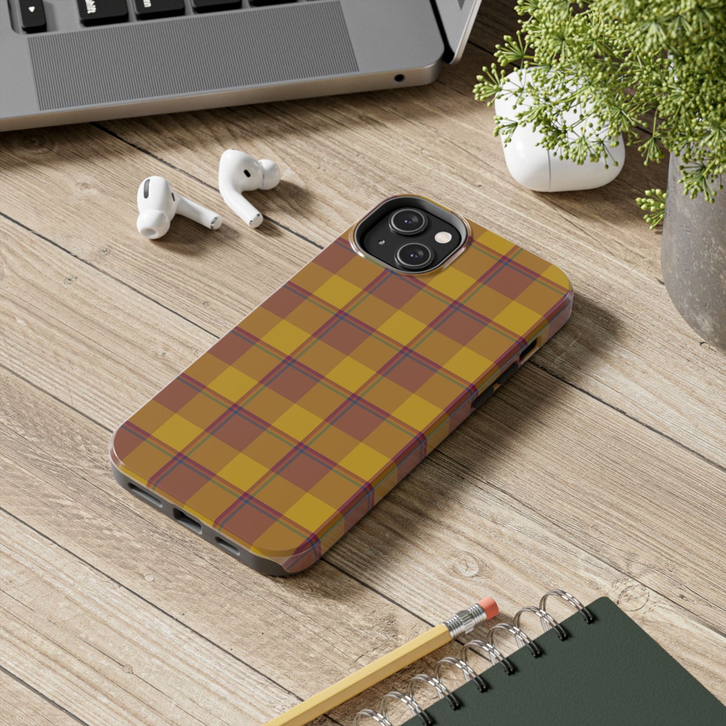 Plaid Tough Phone Case, Durable Phone Cover, Fall Inspired Accessory, Gift for Her, Stylish Cell Phone Protector - Celtic Scents
