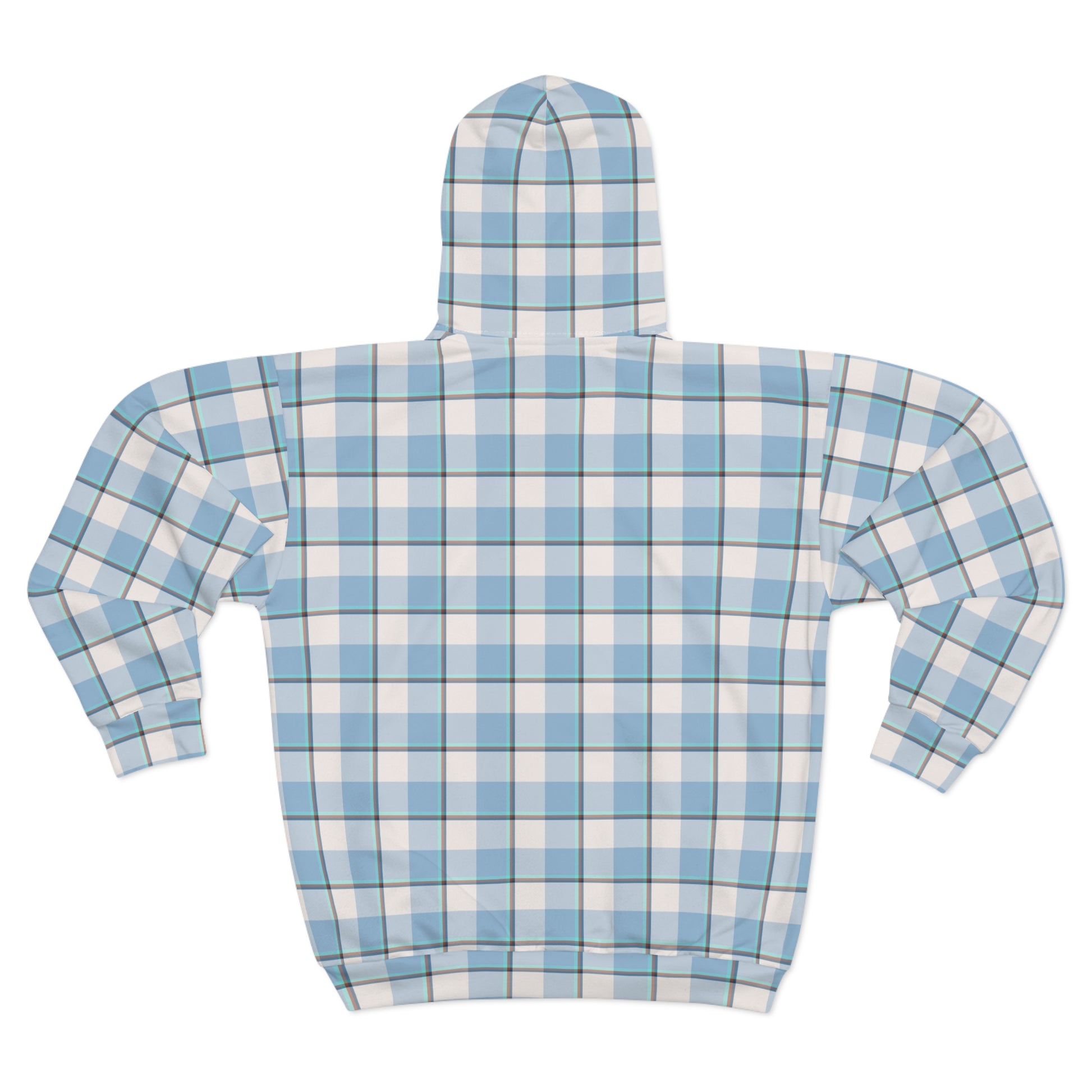 Blue Checkered Unisex Zip Hoodie, Cozy Streetwear for All, Stylish Workout Hoodie, Ideal Gift for Birthdays, Casual Outfits - Celtic Scents