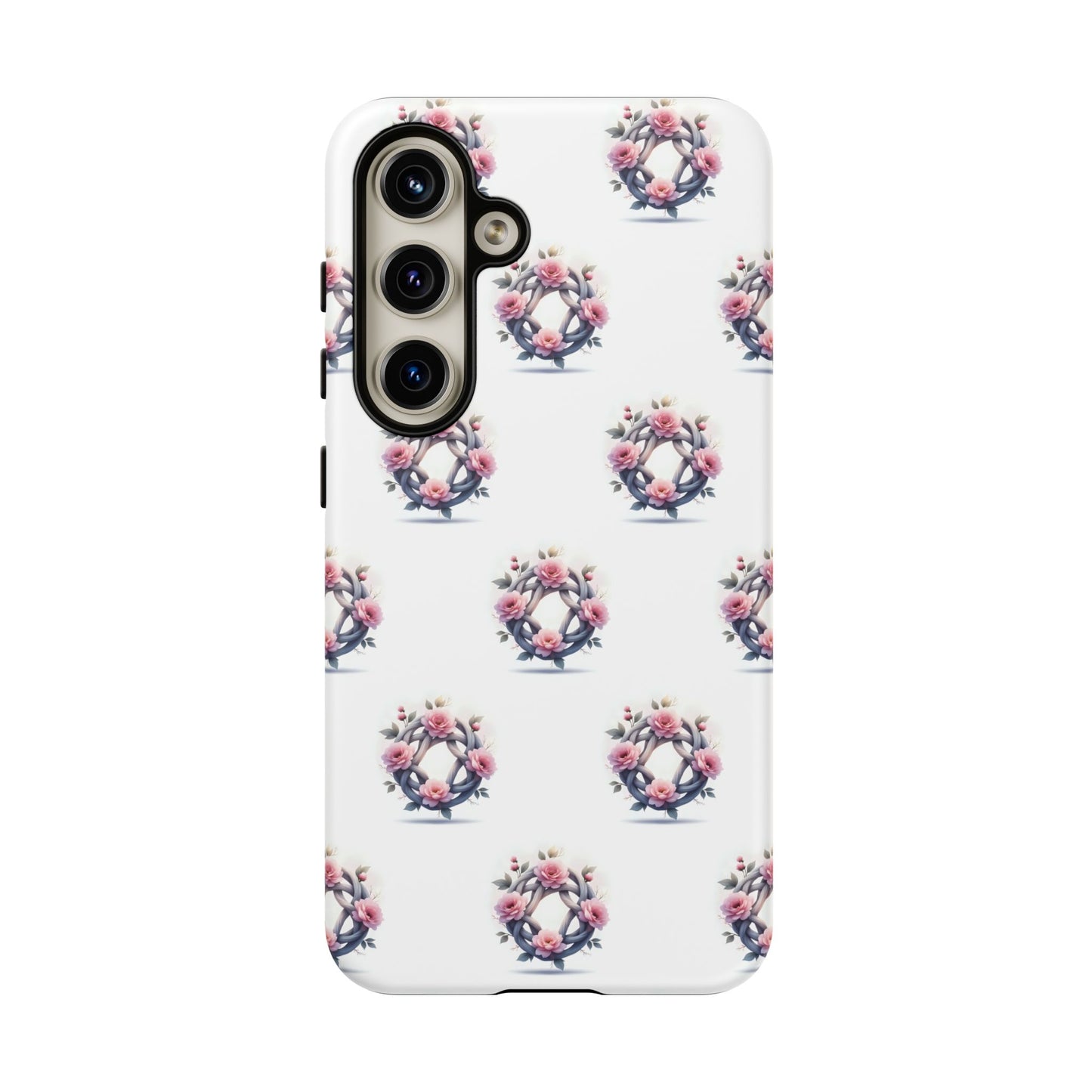 Floral Phone Case, Tough Cases for Women, Cute Celtic Knot Floral Design iPhone Cover, Gift for Her, Stylish Tech Accessories