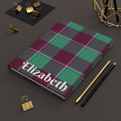 Personalized Plaid Hardcover Journal, Customizable Notebook for Writers and Students, Perfect Gift - Celtic Scents