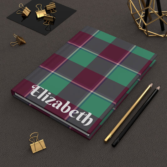 Personalized Plaid Hardcover Journal, Customizable Notebook for Writers and Students, Perfect Gift - Celtic Scents