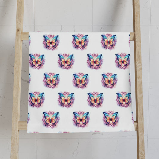 Vibrant Butterfly Pattern Hand Towel, Colorful Celtic Knot Kitchen Towel, Home Decor, Bathroom Accessory, Gift for Mother's Day