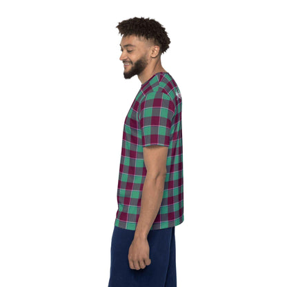 Plaid Sports Jersey for Men, Personalized Athletic Tee, Casual Sportswear