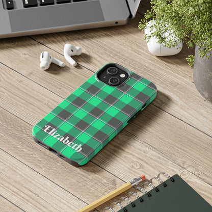 Personalized Plaid Tough Phone Case, Custom Phone Cover, Gifts for Her, Unique Cell Phone Case, Trendy Accessories, Holiday Gifts - Celtic Scents