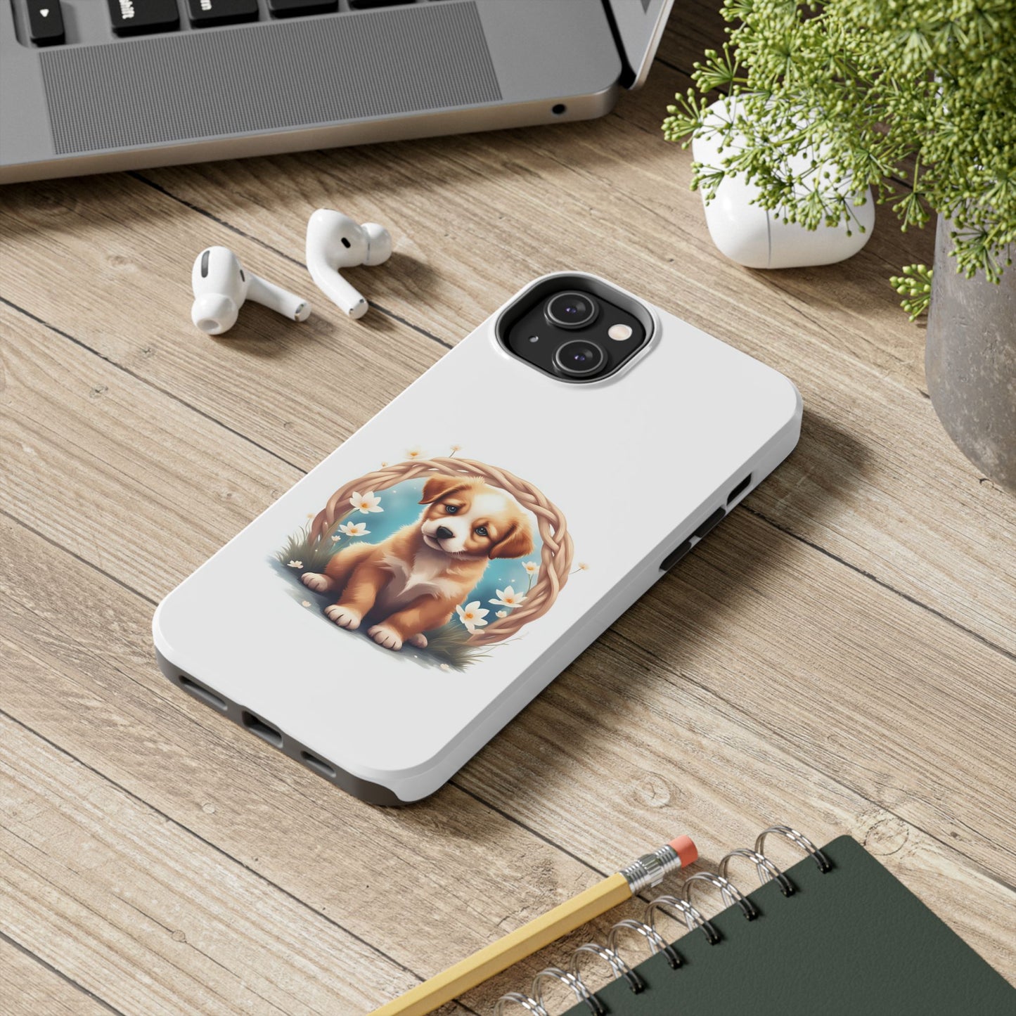 Cute Puppy Phone Case, Tough Case for Dog Lovers, Pet Gift, Protector Case for iPhone, Custom Phone Cover - Celtic Scents