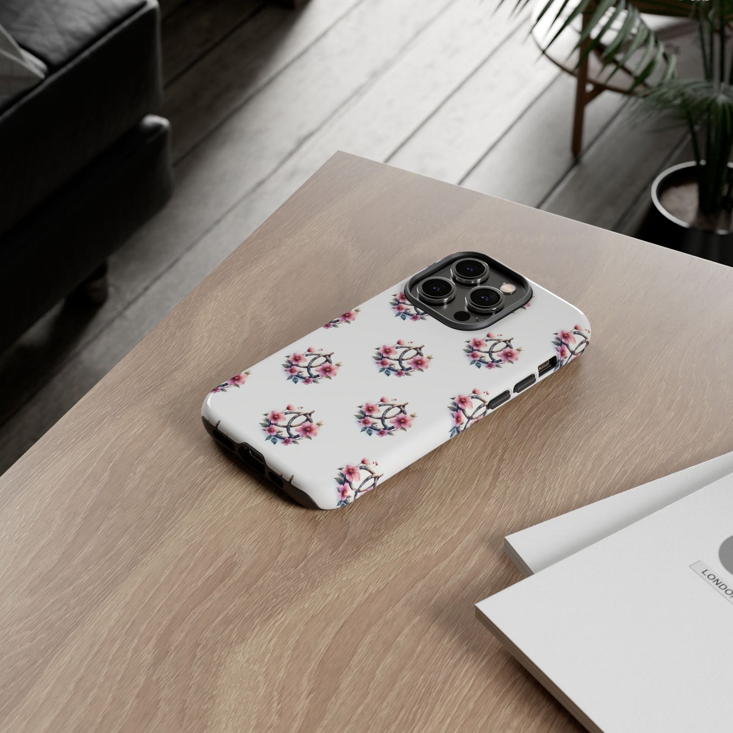 Floral Phone Case, Tough Phone Cover, Cute Protection for Mobile, Gift for Her, Celtic Knot Floral Pattern Case