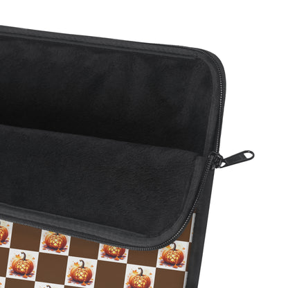 Cozy Fall Laptop Sleeve, Pumpkin Pattern Design, Autumn Tech Case, Gift for Students, Computer Bag, Seasonal Decor - Celtic Scents