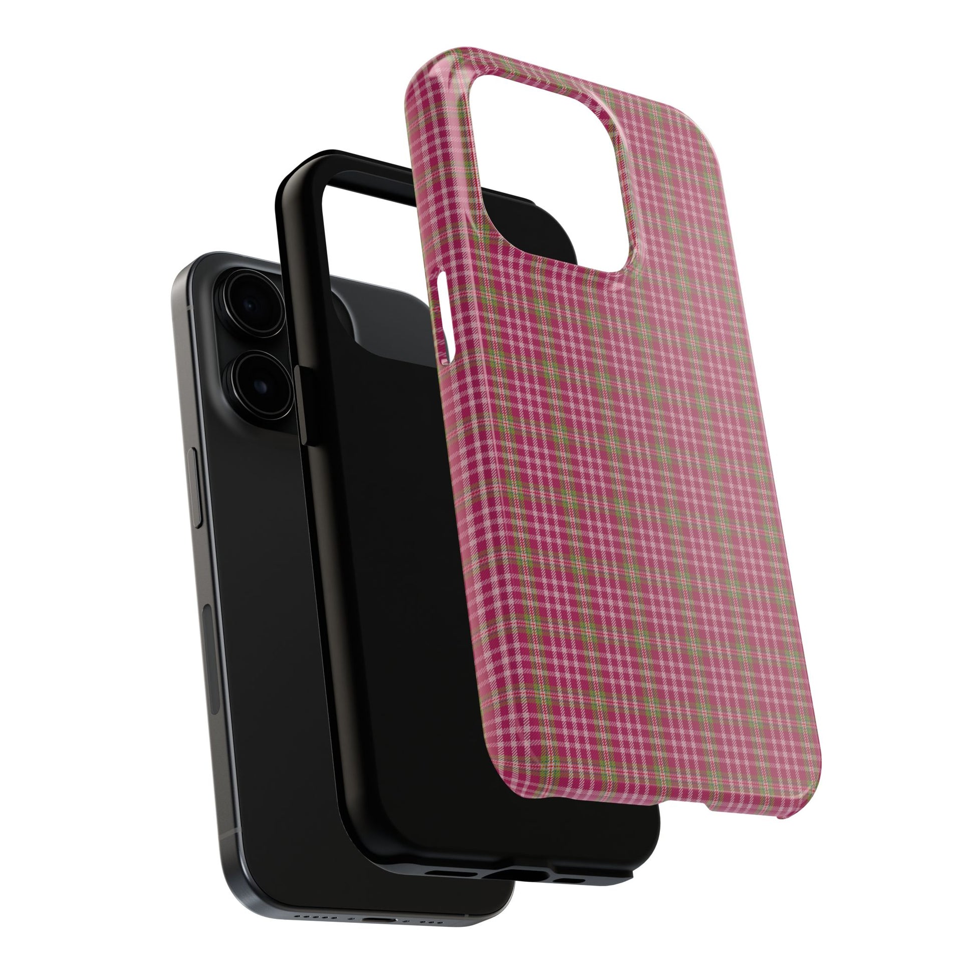 Stylish Tough Phone Cases - Protect Your Phone with Trendy Plaid Design, Gift for Her, Pink Plaid Design - Celtic Scents