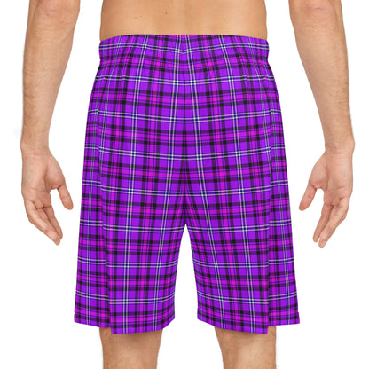 Purple Plaid Basketball Shorts, Athletic Wear, Summer Style, Casual Shorts, Gift for Sports Lovers - Celtic Scents