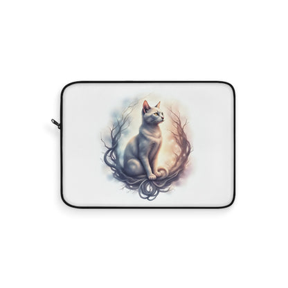 Elegant Cat Laptop Sleeve | Minimalist Cat Design, Gifts for Cat Lovers, Stylish Tech Accessory, Cute Pet Gift, Unique Laptop Case - Celtic Scents