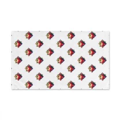 Strawberry Celtic Pattern Hand Towel | Kitchen Decor, Gift for Chefs, Summer Vibes, Farmhouse Style, Eco-Friendly Kitchen