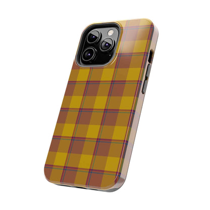 Plaid Tough Phone Case, Durable Phone Cover, Fall Inspired Accessory, Gift for Her, Stylish Cell Phone Protector