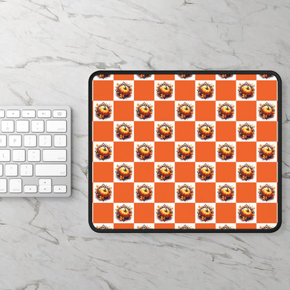 Vibrant Gaming Mouse Pad, Gaming Desk Accessories, Gamer Gift, Office Decor, Mouse Mat, Unique Pumpkin Checkered Design - Celtic Scents