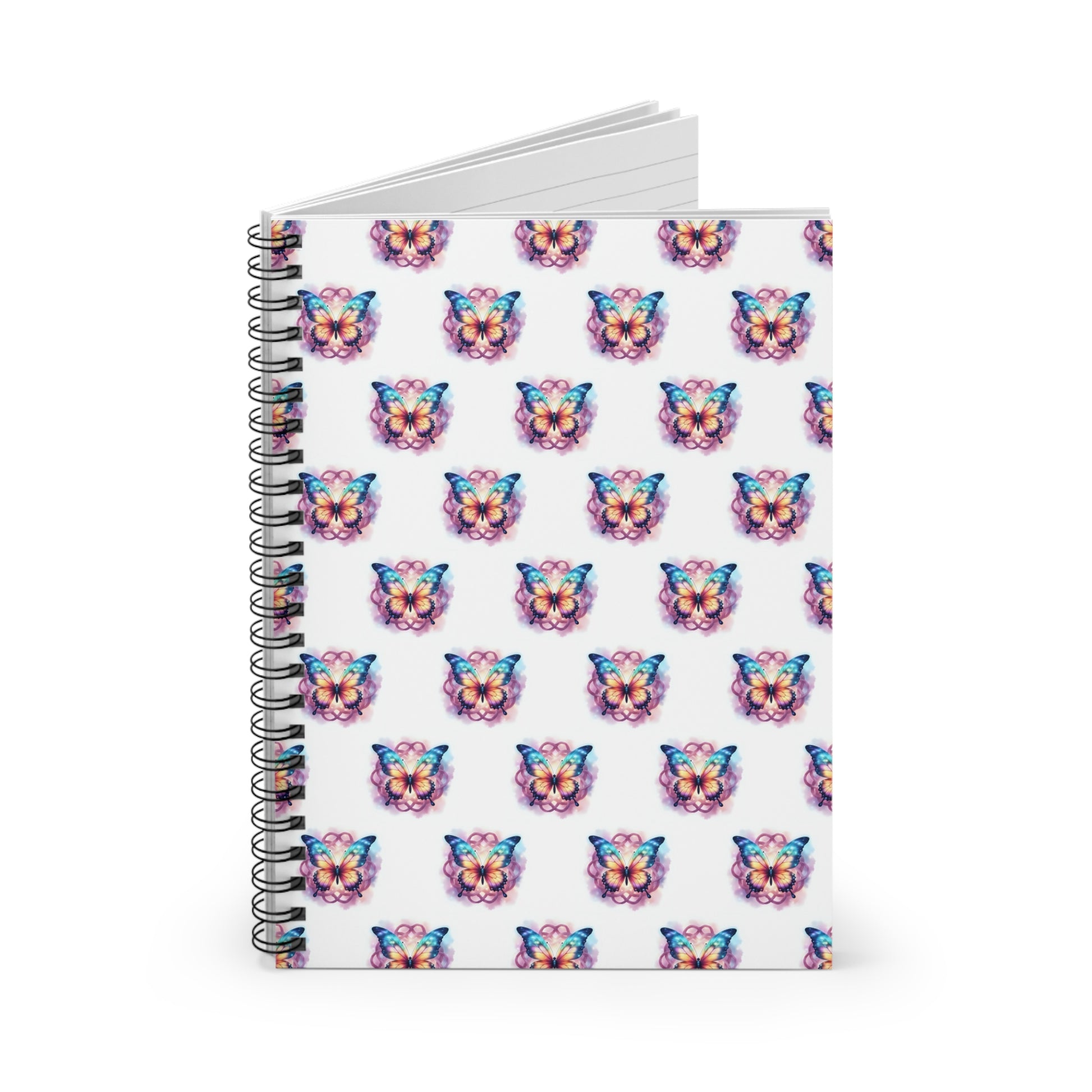 Vibrant Spiral Notebook - Whimsical Butterfly Design, Cute Journal, Gift for Butterflies Lovers, Notepad for Creative Notes, Study Planner - Celtic Scents