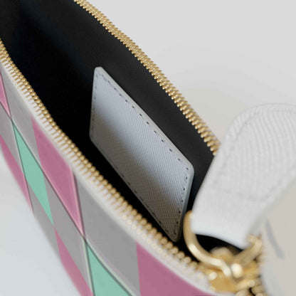 Personalized Plaid Mini Clutch Bag, Stylish Handbag, Gift for Her, Everyday Use, Travel Organizer, Makeup Pouch
