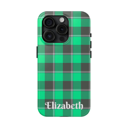 Personalized Plaid Tough Phone Case, Custom Phone Cover, Gifts for Her, Unique Cell Phone Case, Trendy Accessories, Holiday Gifts - Celtic Scents