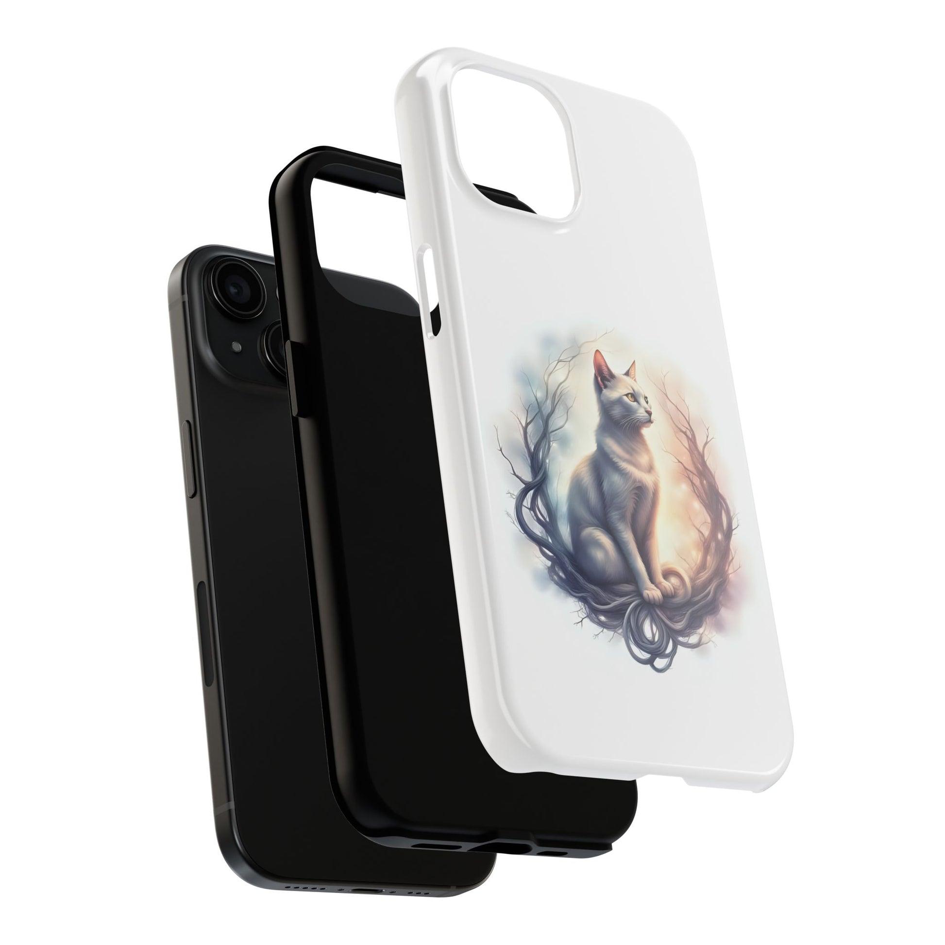 Artistic Cat Phone Case, Tough Phone Cases, Pet Lover Gift, Cat Lover Accessory, Unique Phone Cover, Protector Case - Celtic Scents