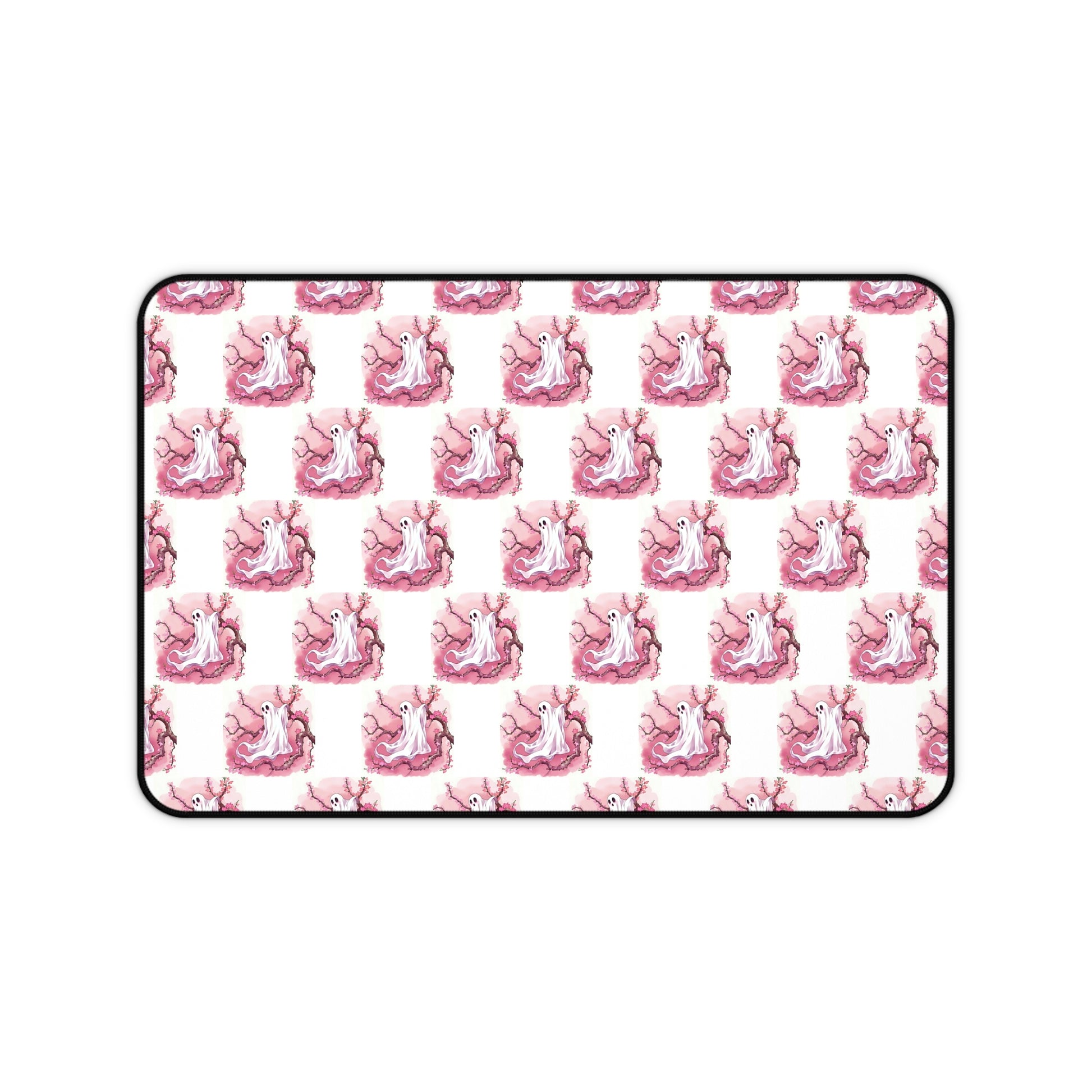 Whimsical Pink Ghost Desk Mat with Playful Design - Perfect for Home Office, Gifts, or Decor - Celtic Scents