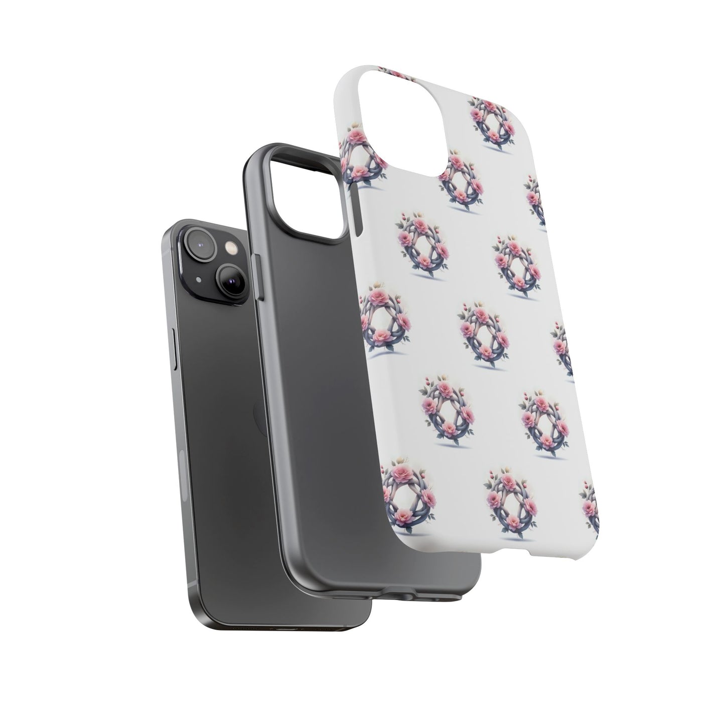 Floral Phone Case, Tough Cases for Women, Cute Celtic Knot Floral Design iPhone Cover, Gift for Her, Stylish Tech Accessories