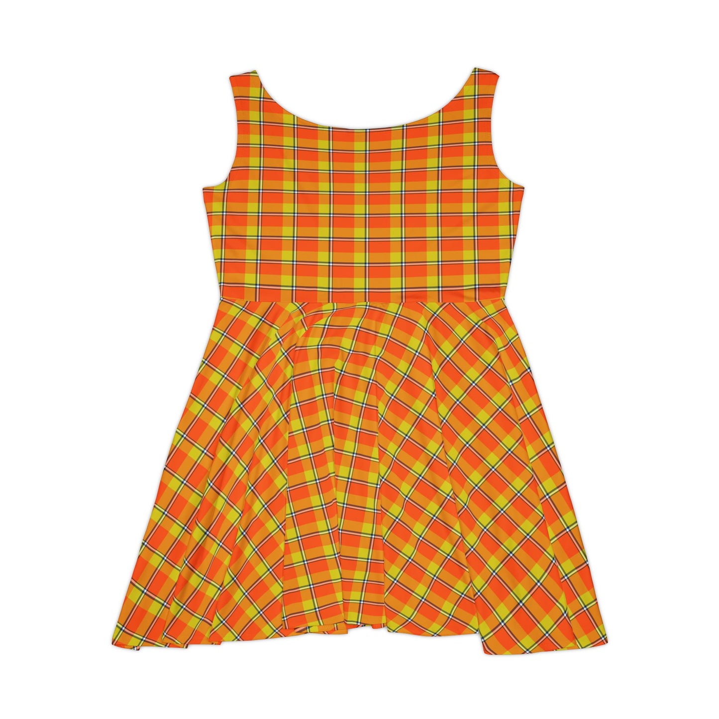 Vibrant Plaid Women's Skater Dress, Fun Summer Dress, Stylish Casual Outfit, Festival Wear, Bright Color Fashion, Autumn Collection - Celtic Scents