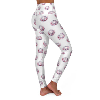 Delightful High Waisted Yoga Leggings - Fun Polka Dot Design, Fitness Apparel, Activewear, Workout Tights, Gift for Yoga Lovers, Celtic Knot Floral Design - Celtic Scents