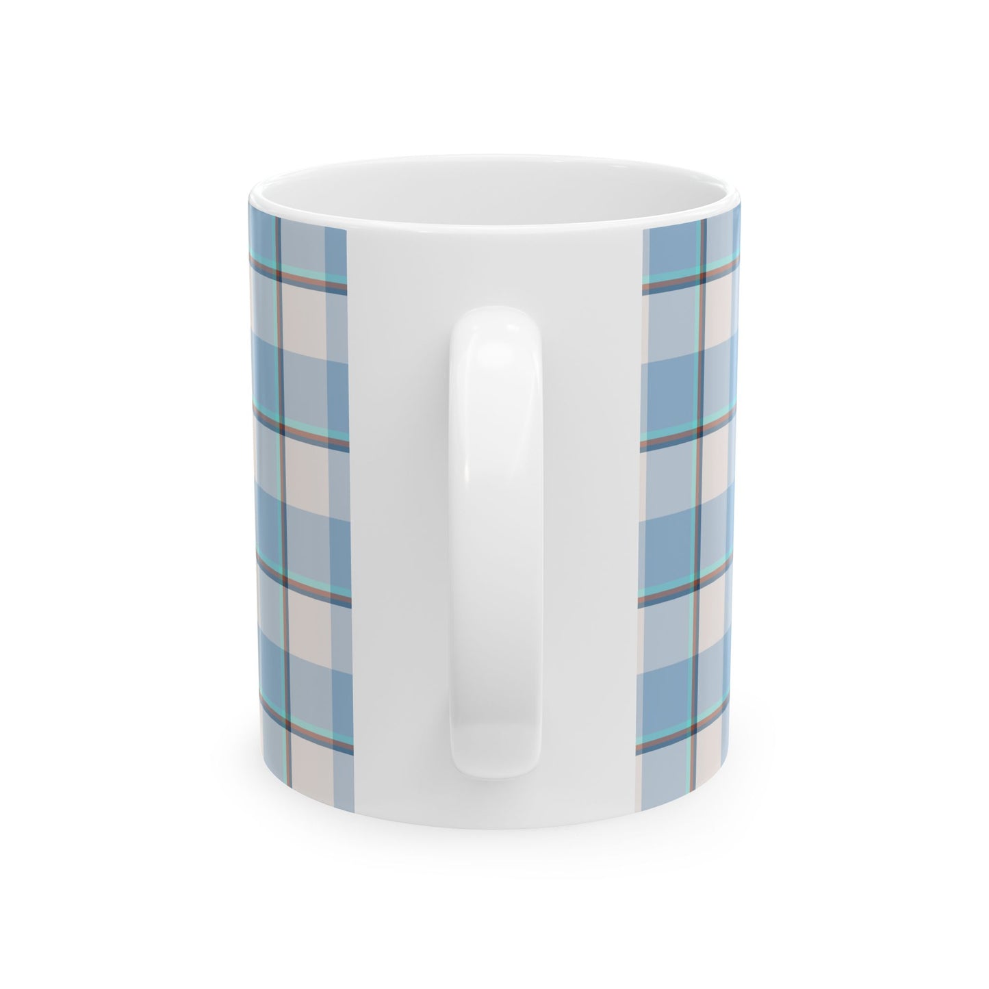 Plaid Ceramic Mug, Blue Checkered Coffee Cup, Cozy Kitchen Decor, Perfect for Gifting, Birthday, Christmas, Everyday Use - Celtic Scents