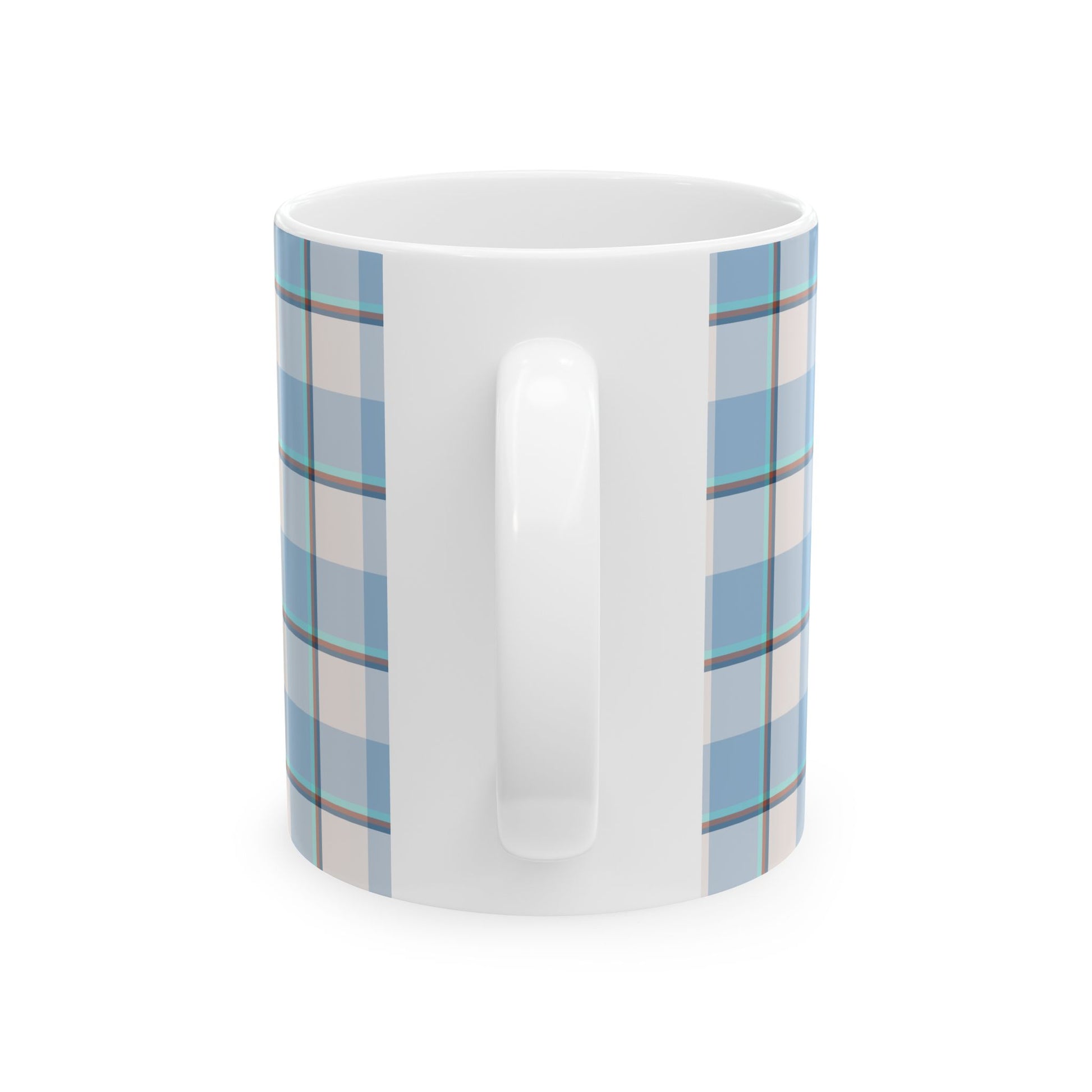 Plaid Ceramic Mug, Blue Checkered Coffee Cup, Cozy Kitchen Decor, Perfect for Gifting, Birthday, Christmas, Everyday Use - Celtic Scents