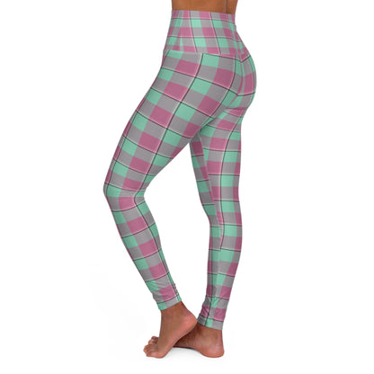 Plaid Tartan High Waisted Yoga Leggings, Comfortable Activewear, Fitness Leggings, Gift for Yoga Lovers, Stylish Workout Pants - Celtic Scents