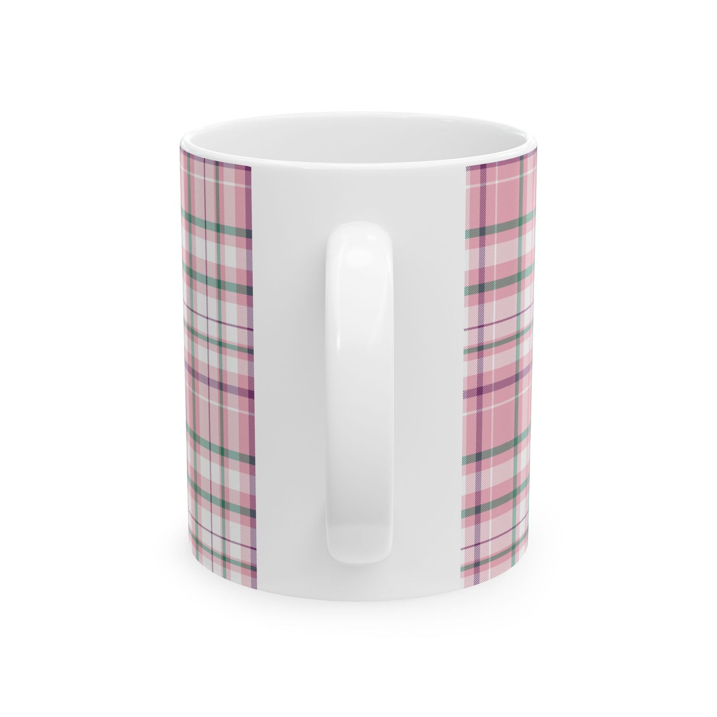 Cozy Multi Pink Plaid Mug | 11oz, 15oz Coffee Cup | Perfect for Autumn, Home Decor, Gift for Friends and Family, Warm Beverage Enjoyment - Celtic Scents