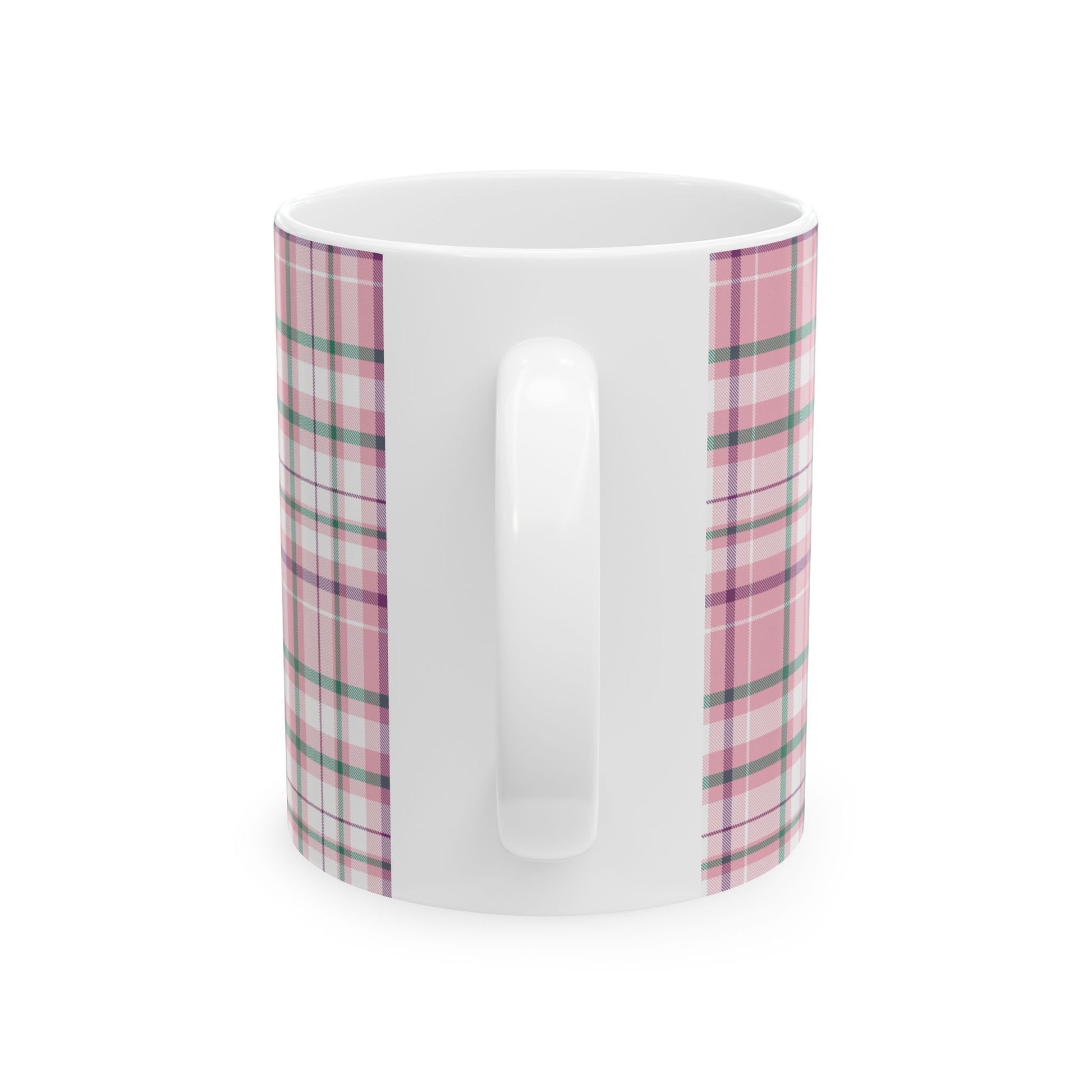 Cozy Multi Pink Plaid Mug | 11oz, 15oz Coffee Cup | Perfect for Autumn, Home Decor, Gift for Friends and Family, Warm Beverage Enjoyment - Celtic Scents