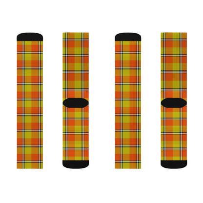 Autumn Plaid Socks, Cozy Fall Footwear, Funky Fashion Accessory - Celtic Scents