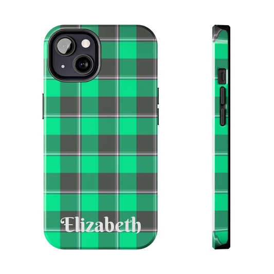 Personalized Plaid Tough Phone Case, Custom Phone Cover, Gifts for Her, Unique Cell Phone Case, Trendy Accessories, Holiday Gifts - Celtic Scents