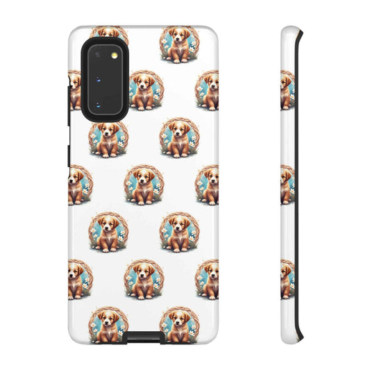 Cute Puppy Phone Case | Tough Cases for Dog Lovers, Pet Gift, Custom Mobile Cover, Puppy Lover Accessory, Celtic Animal Print Design
