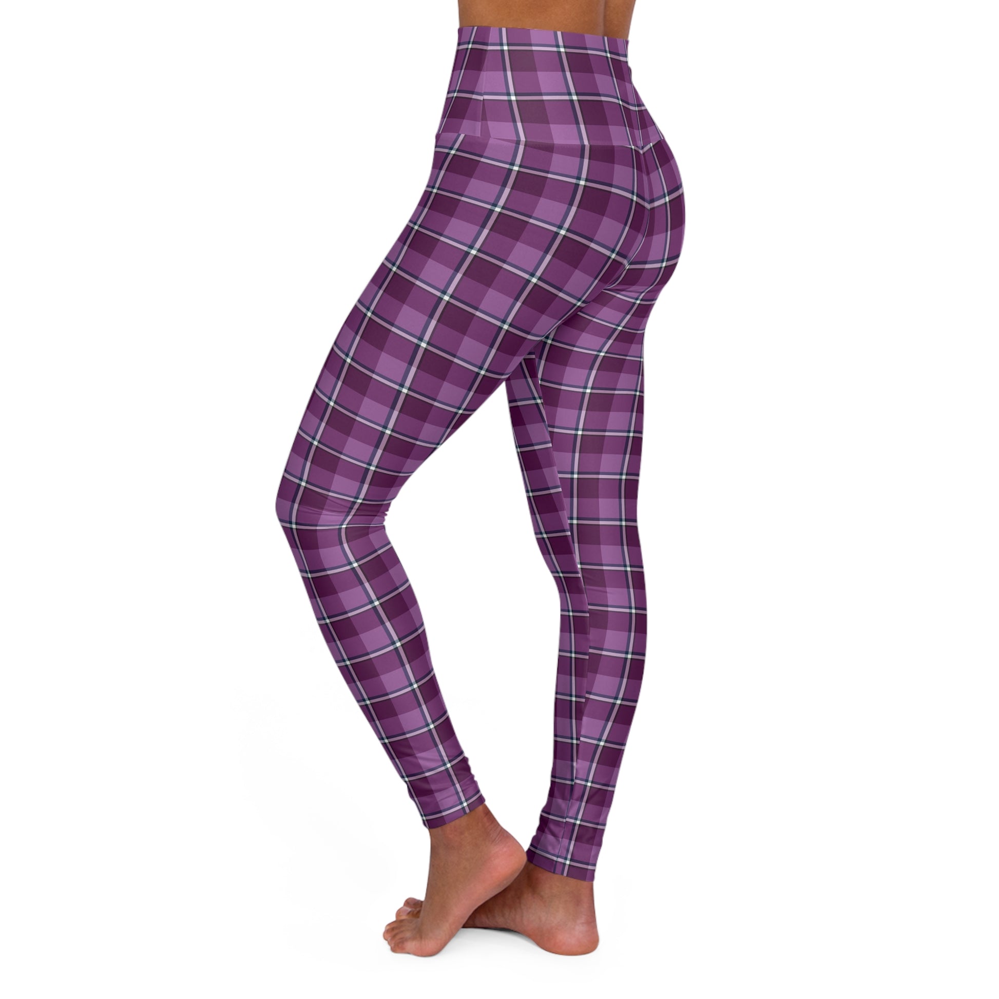 Plaid High Waisted Yoga Leggings, Comfortable Workout Pants, Activewear, Stylish Gym Leggings, Fitness Fashion, Gift for Yogis - Celtic Scents