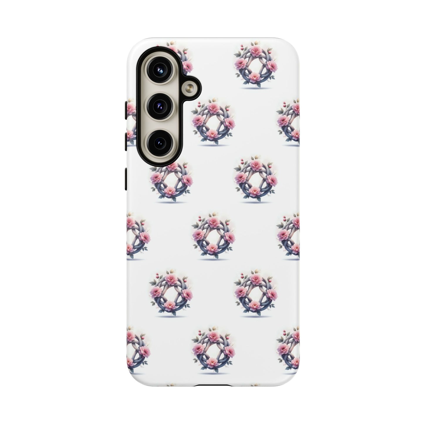 Floral Phone Case, Tough Cases for Women, Cute Celtic Knot Floral Design iPhone Cover, Gift for Her, Stylish Tech Accessories