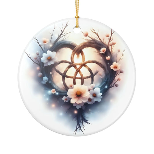 Heart-Shaped Ceramic Ornament, Floral Decoration, Home Decor, Wedding Gift, Holiday Decoration, Unique Gift Idea - Celtic Scents