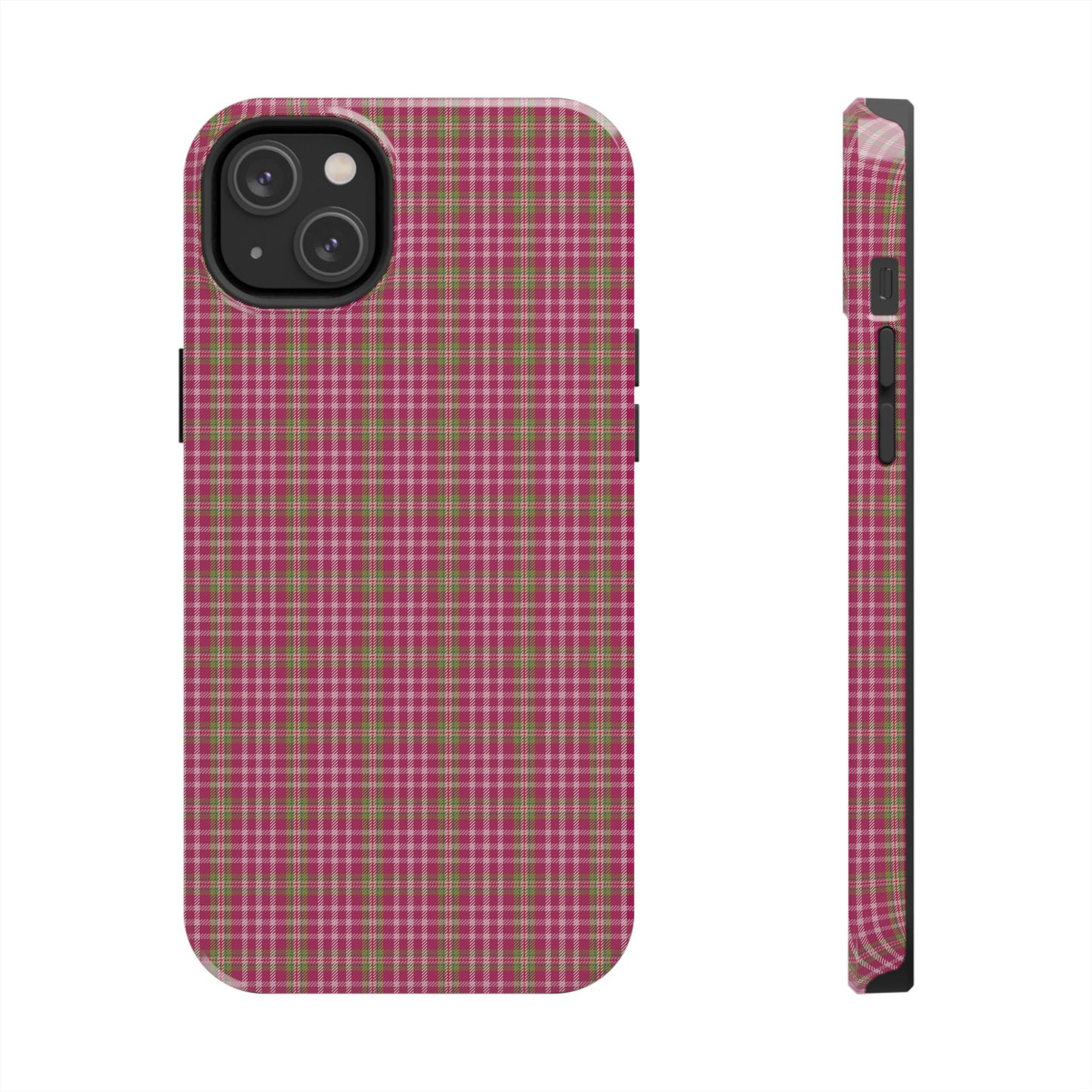 Stylish Tough Phone Cases - Protect Your Phone with Trendy Plaid Design, Gift for Her, Pink Plaid Design - Celtic Scents