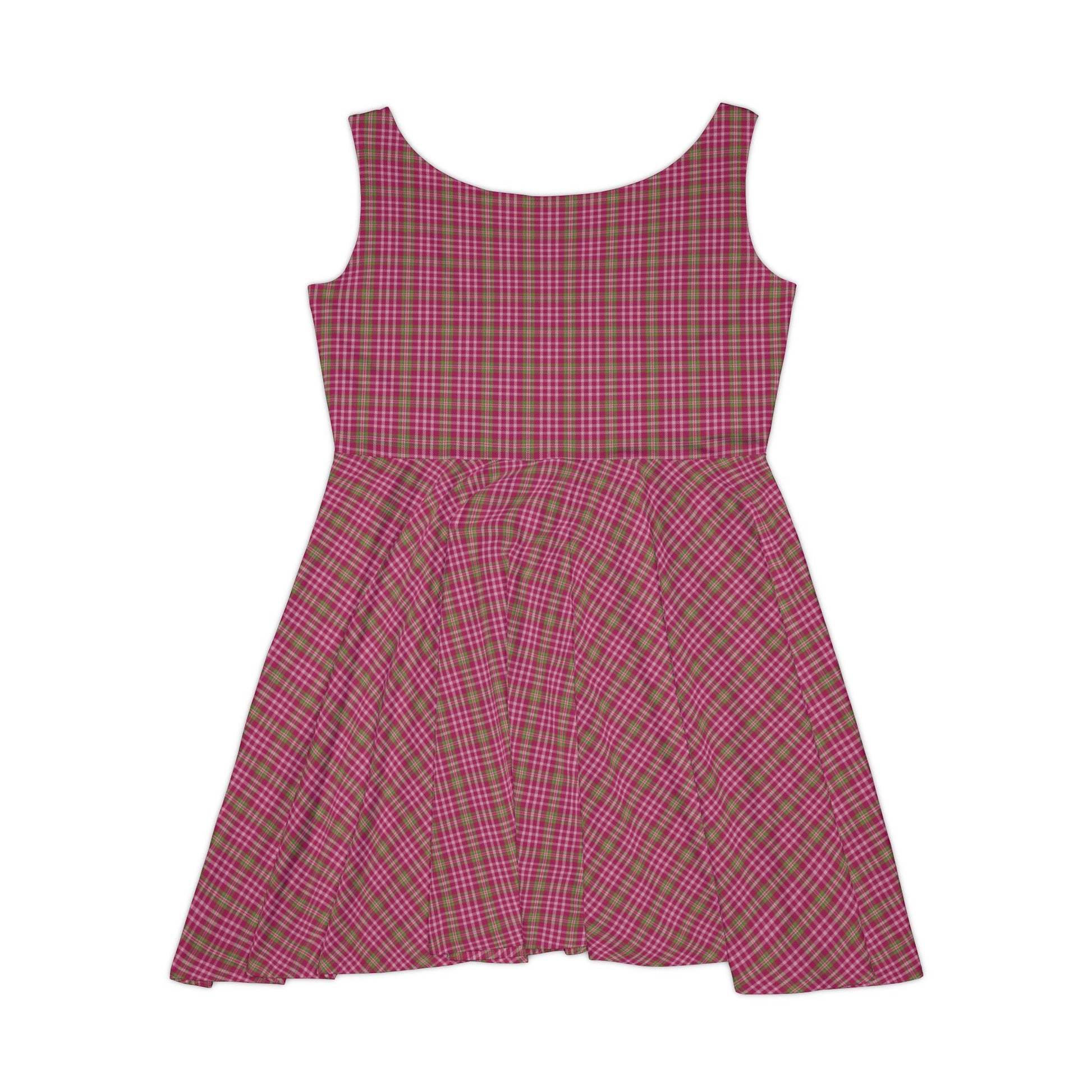 Chic Women's Skater Dress, Cute Casual Dress, Summer Outfit, Flirty Style, Pink Plaid Pattern, Girls' Day Out Dress - Celtic Scents