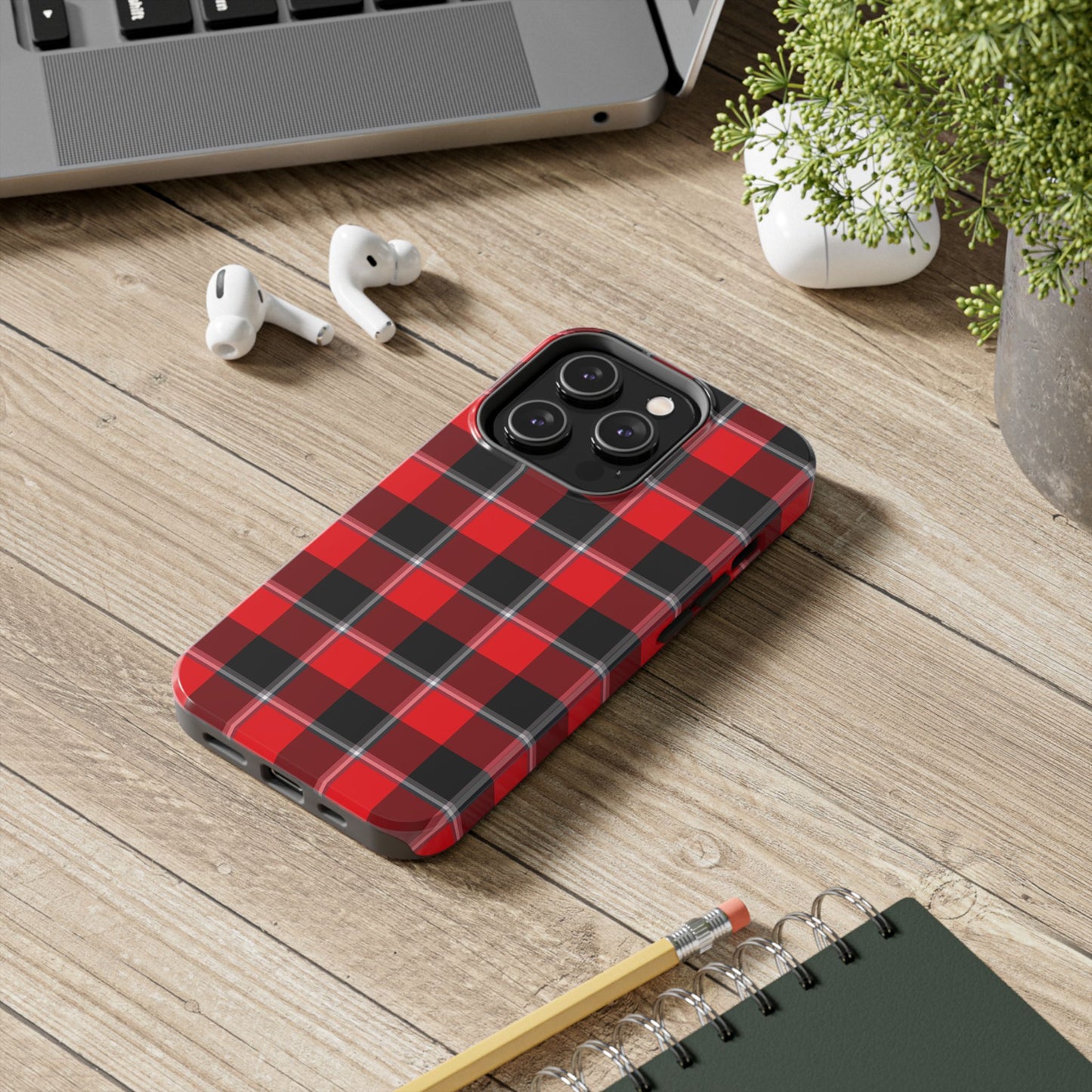 Stylish Plaid Tough Phone Cases, Durable Phone Covers, Rustic Gift, Trendy Accessories, Protection for Everyday Use, Fashionable [...] - Celtic Scents