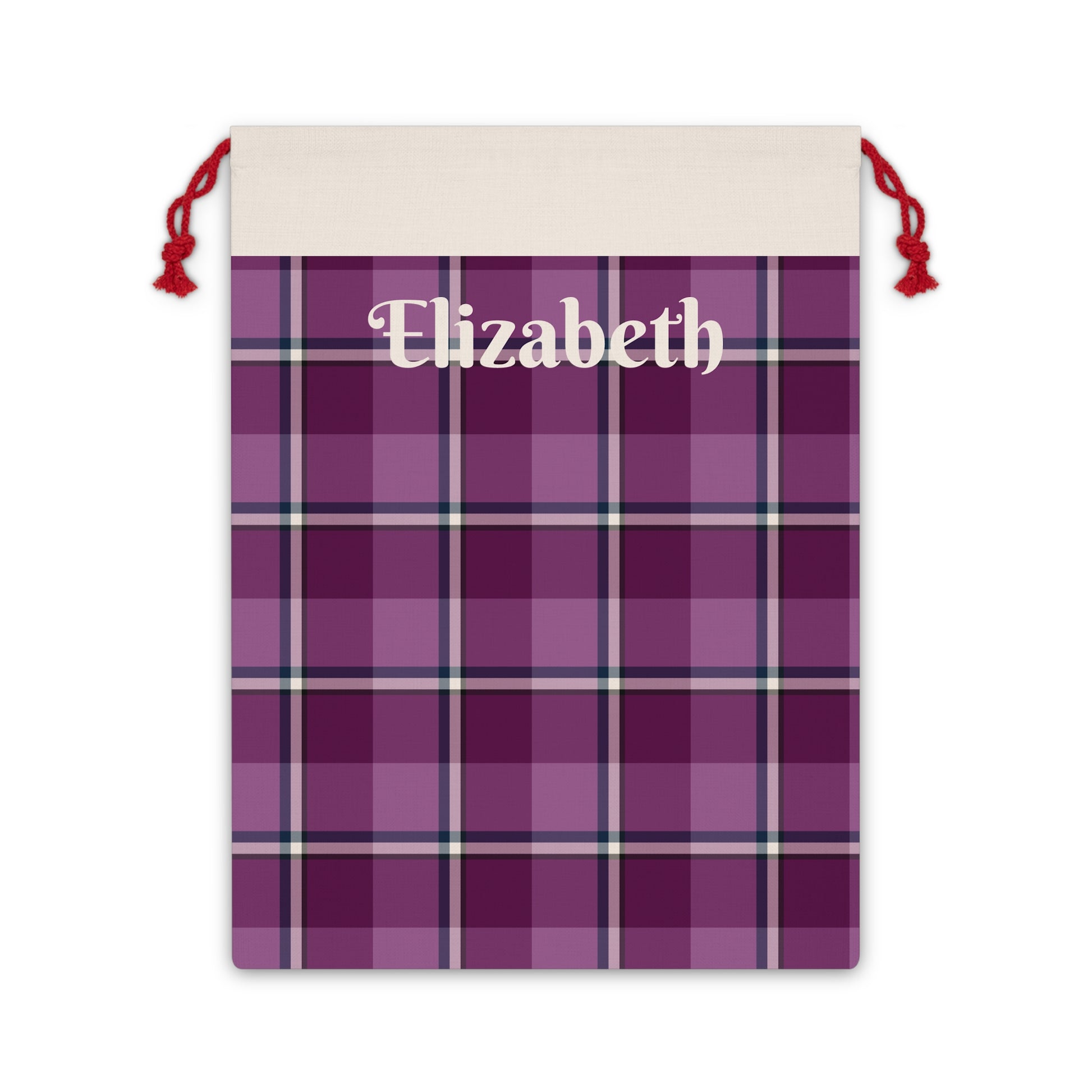 Personalized Plaid Gift Bag for Holidays, Plaid Party Favor Bag, Rustic Gift Pouch, Cute Gift Wrap, Eco-Friendly Storage Bag - Celtic Scents