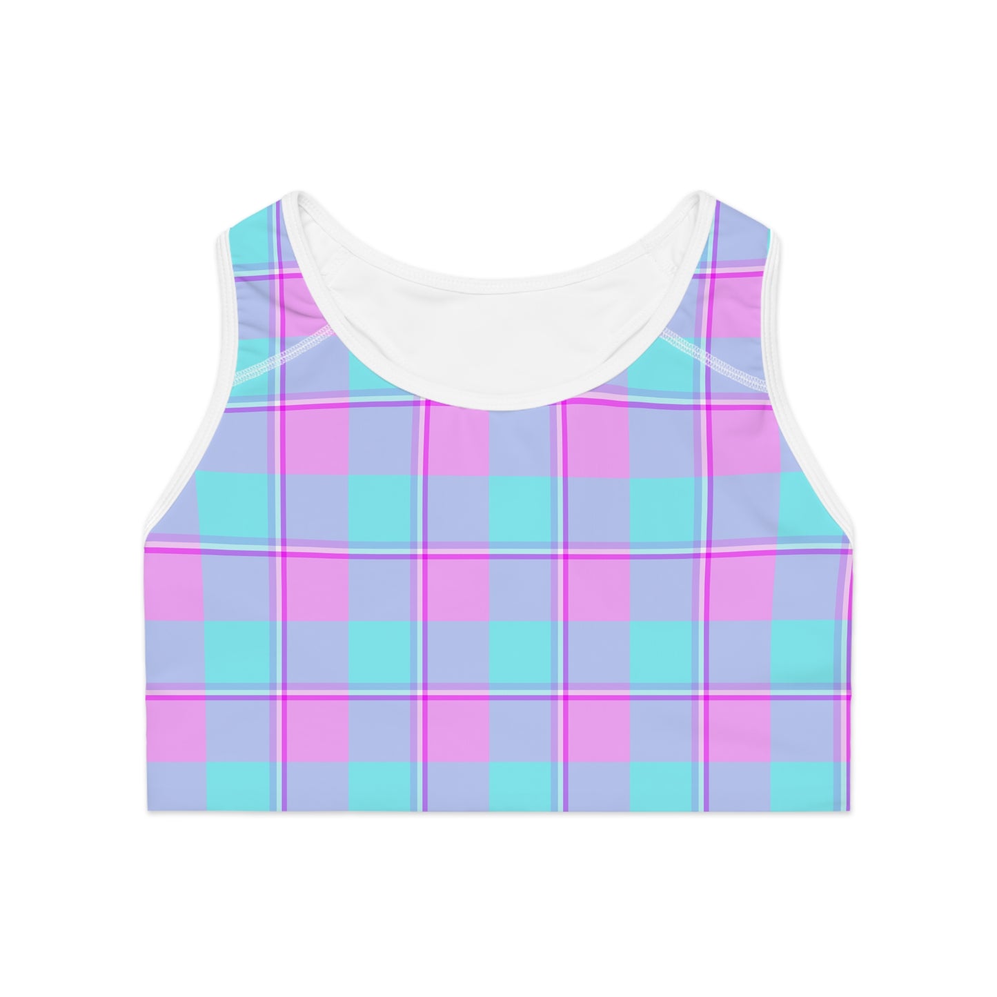 Trendy Plaid Sports Bra, Activewear, Fitness Top, Gym Wear, Yoga Bra, Workout Gear - Celtic Scents