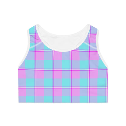 Trendy Plaid Sports Bra, Activewear, Fitness Top, Gym Wear, Yoga Bra, Workout Gear - Celtic Scents